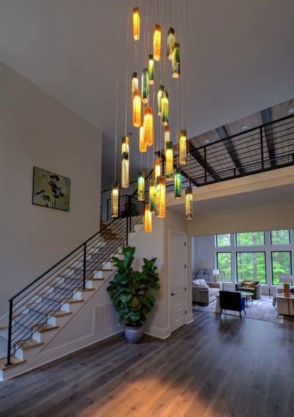 Handmade SunBeam chandelier – custom cascading Murano glass