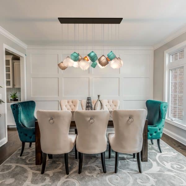 Sculptural large modern chandeliers for high ceilings designed for modern interiors