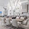 White Modern Glass Chandelier