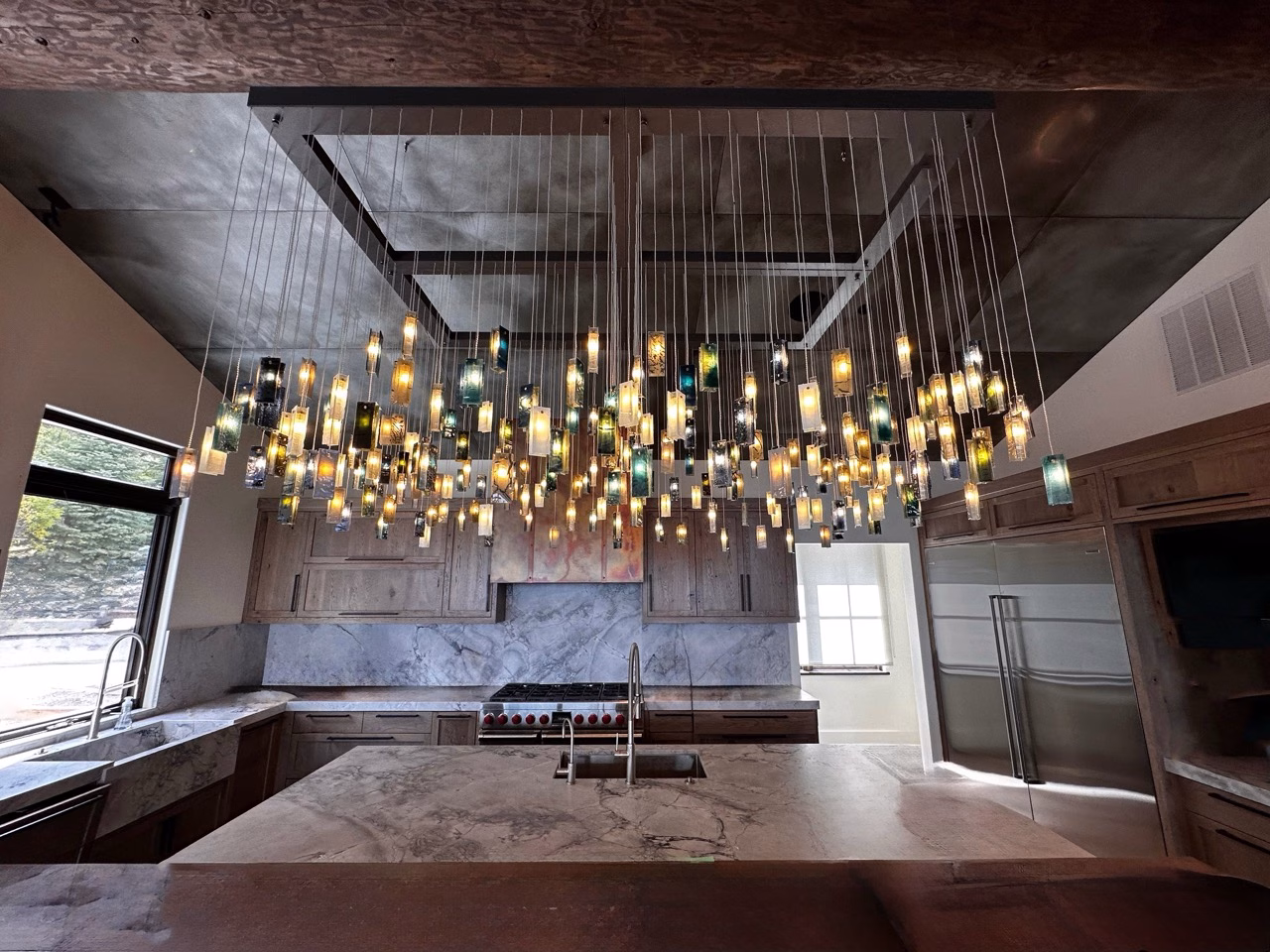 Bespoke architectural lighting designed for luxury lobbies
