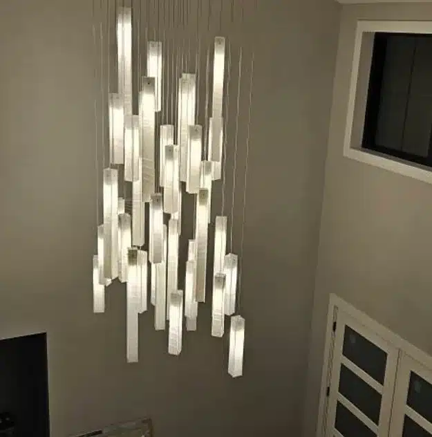 Large ceiling light fixture over entryway