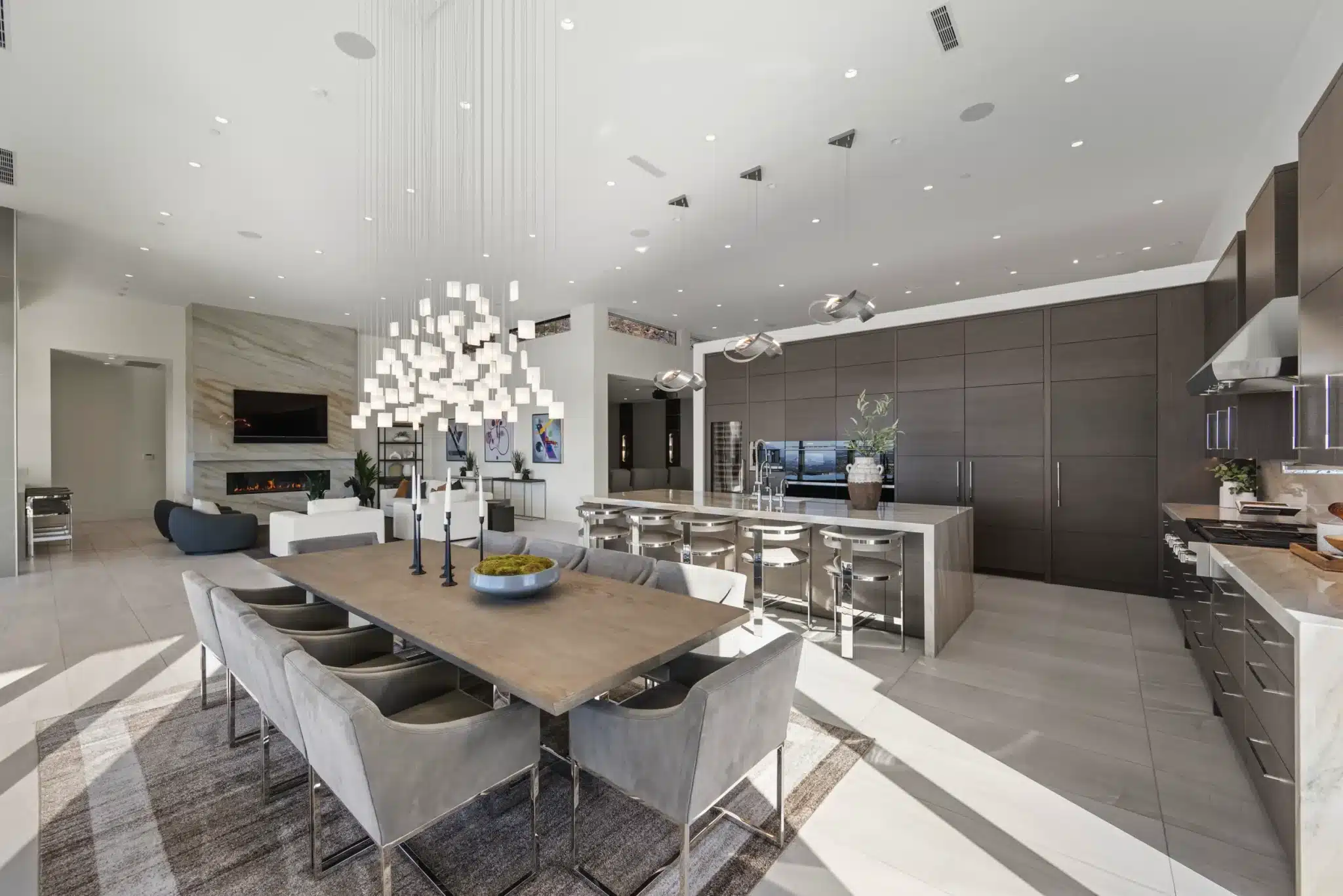 Architectural modern semi flush light designed for modern interiors