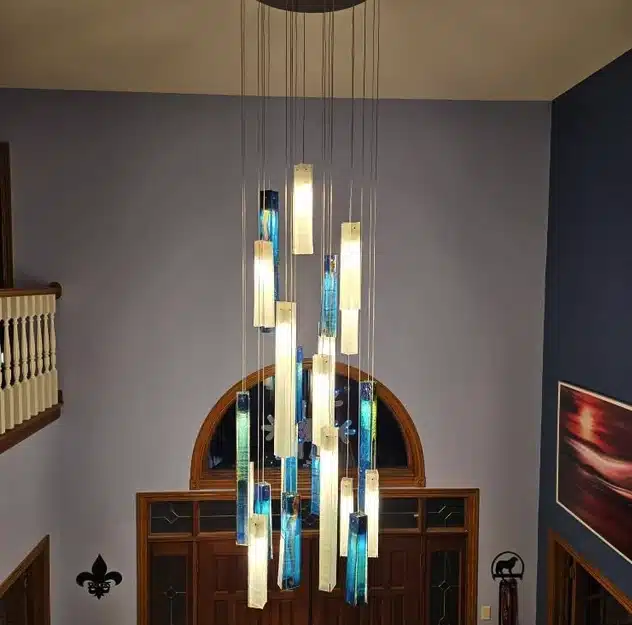 High ceiling light in colors