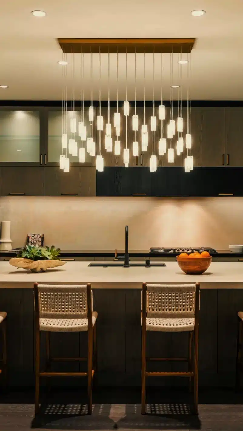 Modern clear glass chandelier lighting for modern dining rooms