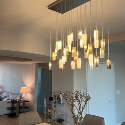 Earth tone glass lighting