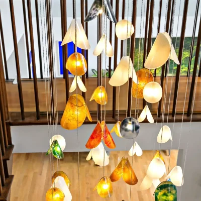 Colorful eclectic high ceiling light