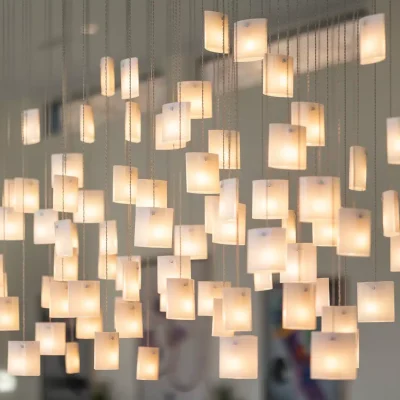 Statement murano glass lighter lighting for bespoke interiors