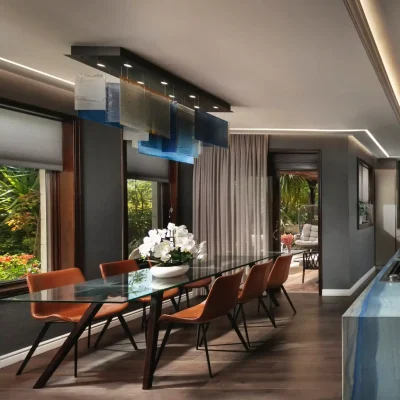 large fixture for over dining table